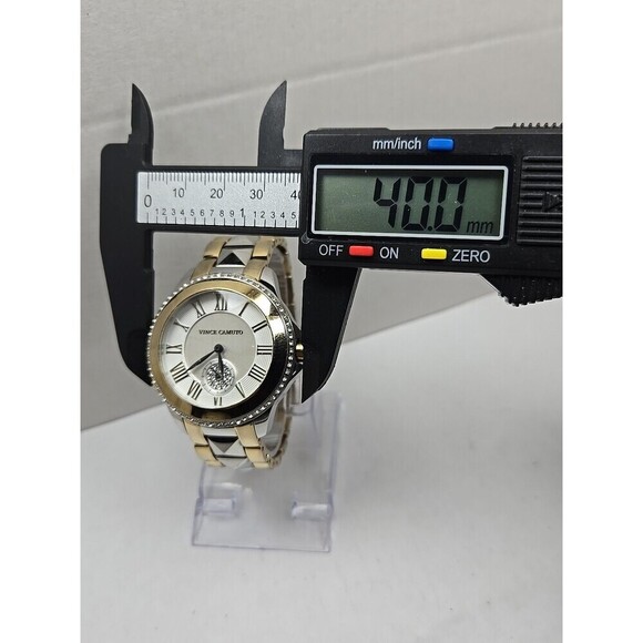 Vince Camuto VC5049 Two Tone Watch Swarovski Crystal Bezel Quartz New Battery main image 4